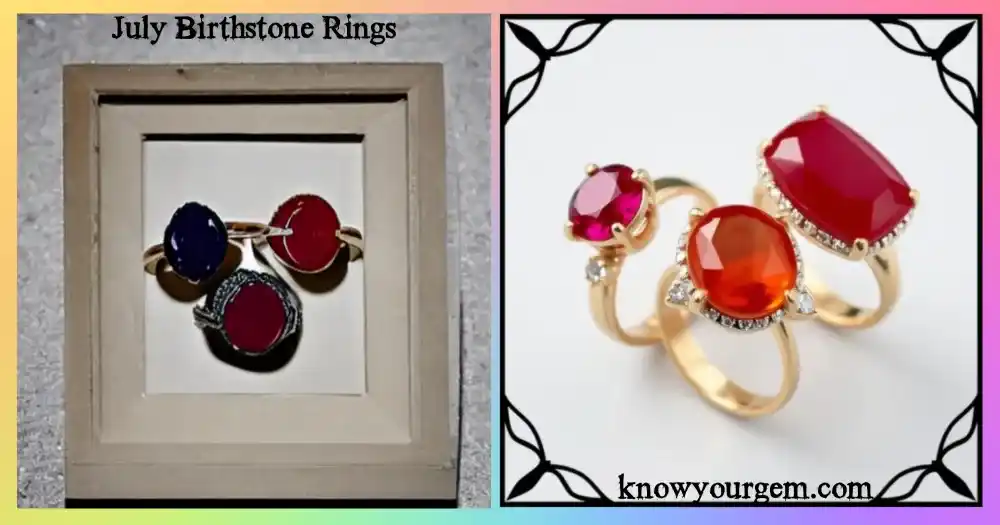 July Gemstones: Gleaming ruby gemstone, showcasing deep red hues and stunning clarity, symbolizing passion and strength. Perfect for July birthdays.
