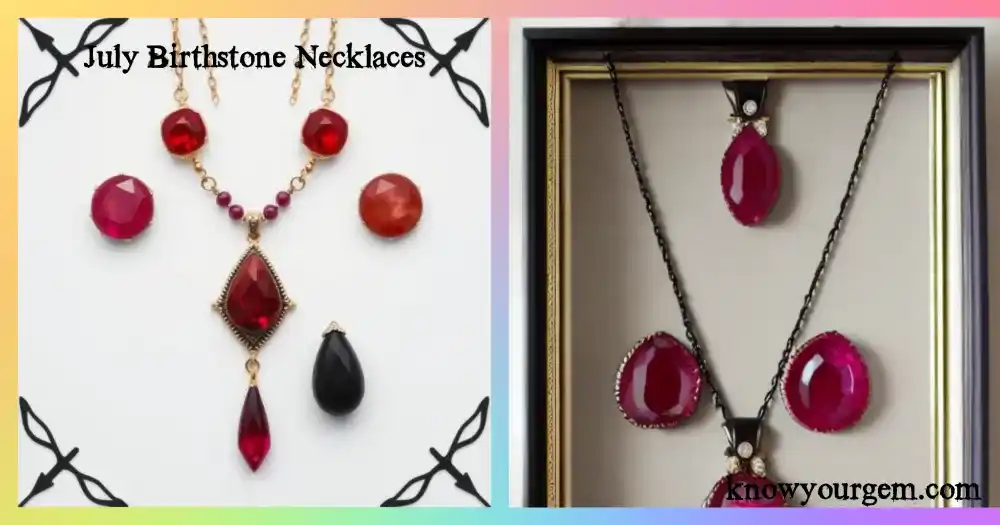 July Gemstones: Gleaming ruby gemstone, showcasing deep red hues and stunning clarity, symbolizing passion and strength. Perfect for July birthdays.
