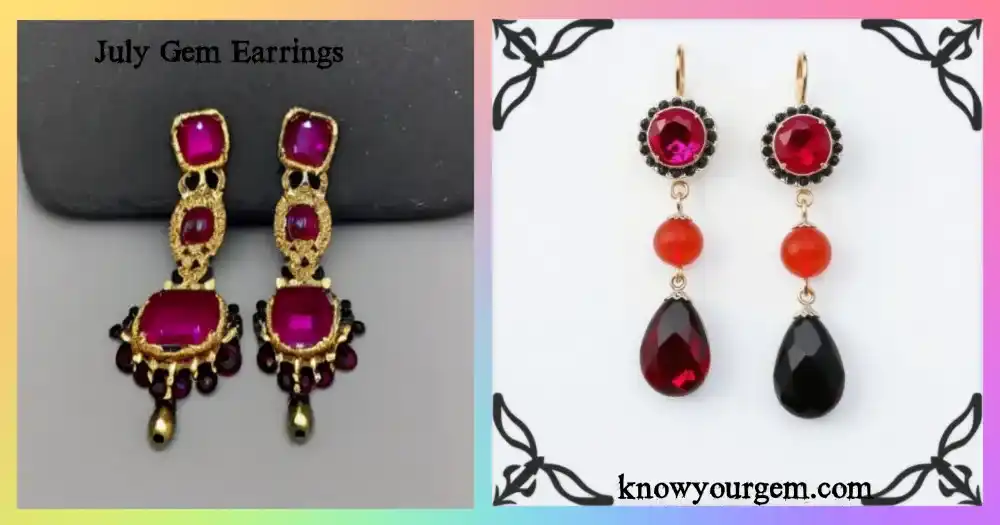 July Gemstones: Gleaming ruby gemstone, showcasing deep red hues and stunning clarity, symbolizing passion and strength. Perfect for July birthdays.