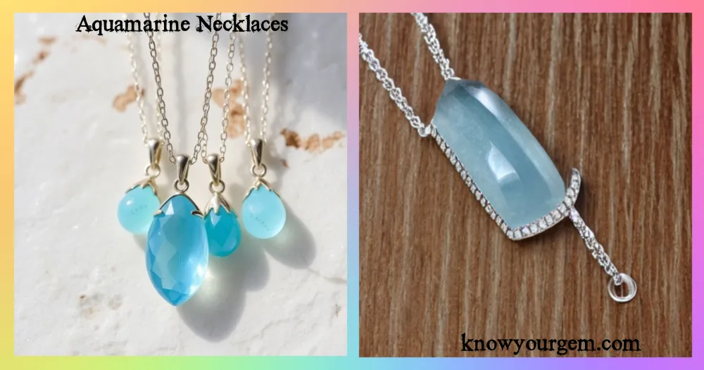 Aquamarine stone Necklace: These necklaces are suitable to wear them for any special event.