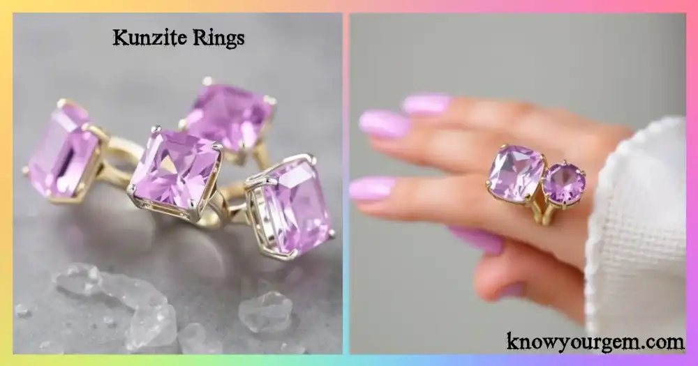 Rare Kunzite Rings: Exquisite Pink to Violet Color Change Gemstones for Unique Jewelry