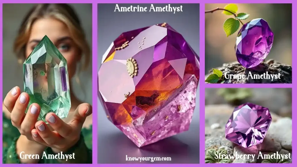Vibrant Amethyst Variety Collection – Ametrine, Green, Grape, and Strawberry Amethyst Gemstones, Unique Colors and Premium Crystals for Jewelry and Luxury Collections