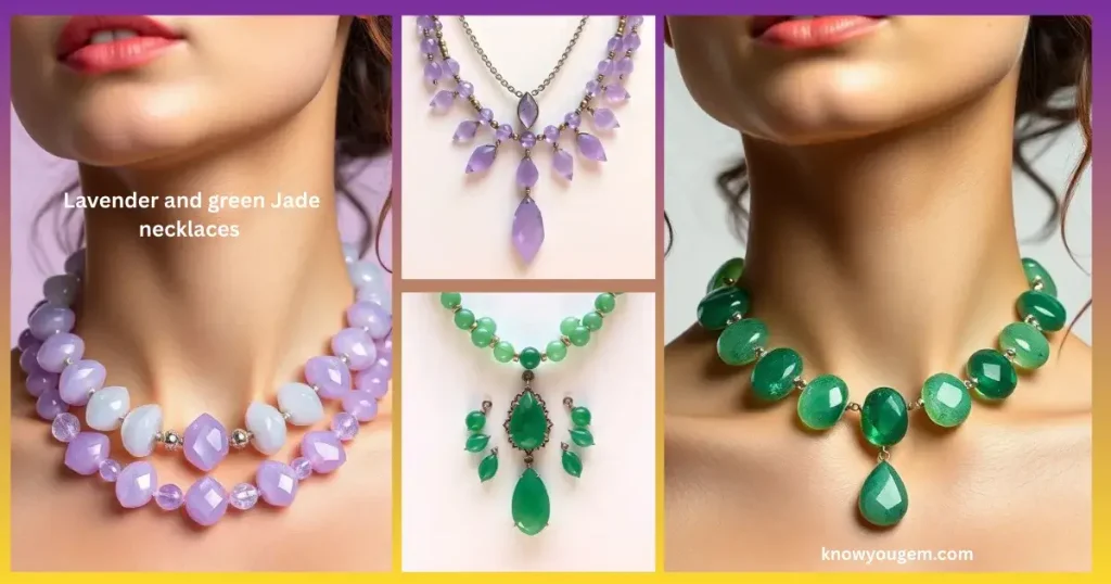 Stunning jade gemstone necklace designed to harness jade gemstone benefits such as prosperity, positive energy flow, and inner strength.