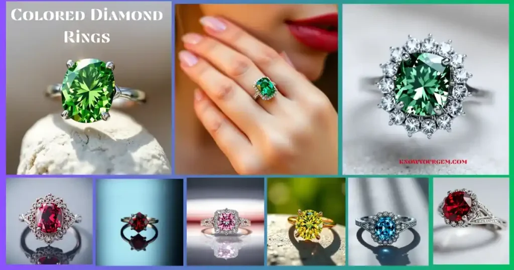 Colored diamond rings, colored diamond vintage rings, colored diamond, halo ring, colored diamond, engagement rings
