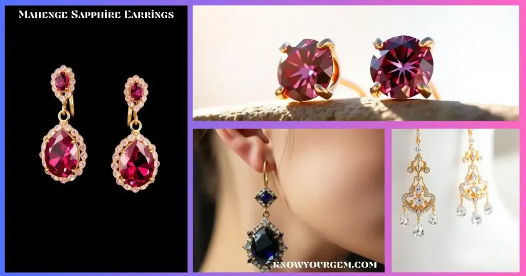 Natural Mahenge spinel, Mahenge spinel earrings, mahenge spinel gem earrings