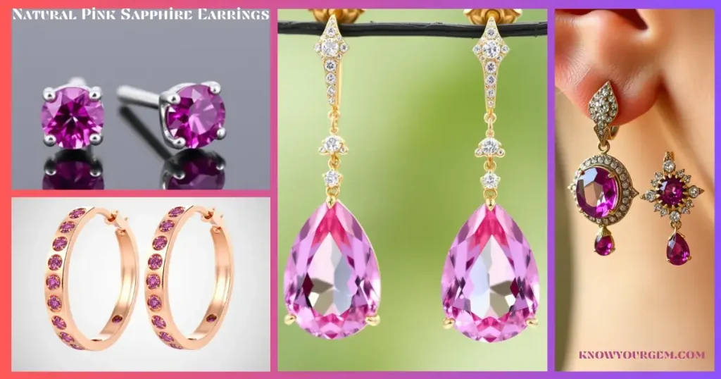 Natural pink Sapphire gemstones, pink sapphire, pink sapphire gems, pink sapphire stones, pink sapphire stone, pink corundum, pink sapphire vintage earrings, pink sapphire gem earrings, pink sapphire halo earrings, pink sapphire studs, pink sapphire ear drops
