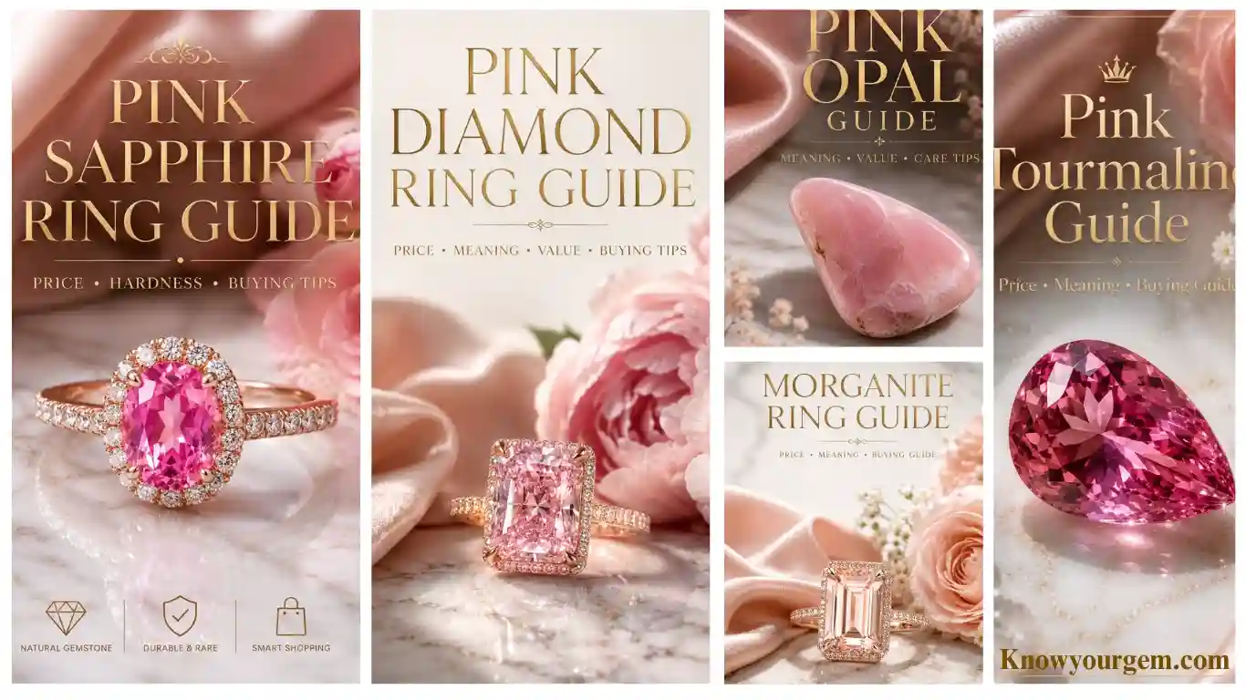 Pink sapphire ring, pink diamond ring, pink opal stone, pink tourmaline stone, morganite ring