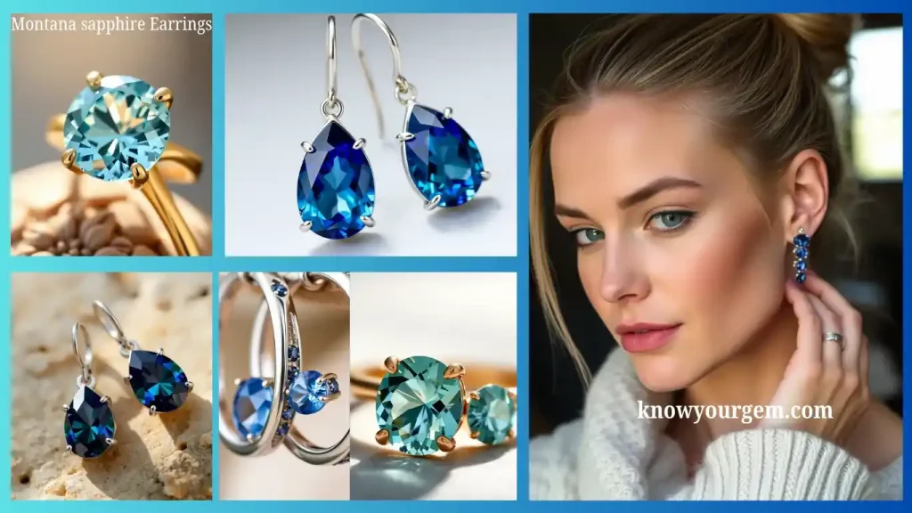 montana sapphire earrings, montana sapphire stud earrings​, montana blue sapphire earrings, teal montana sapphire earrings​, montana yogo sapphire earrings, montana sapphire earrings gold​