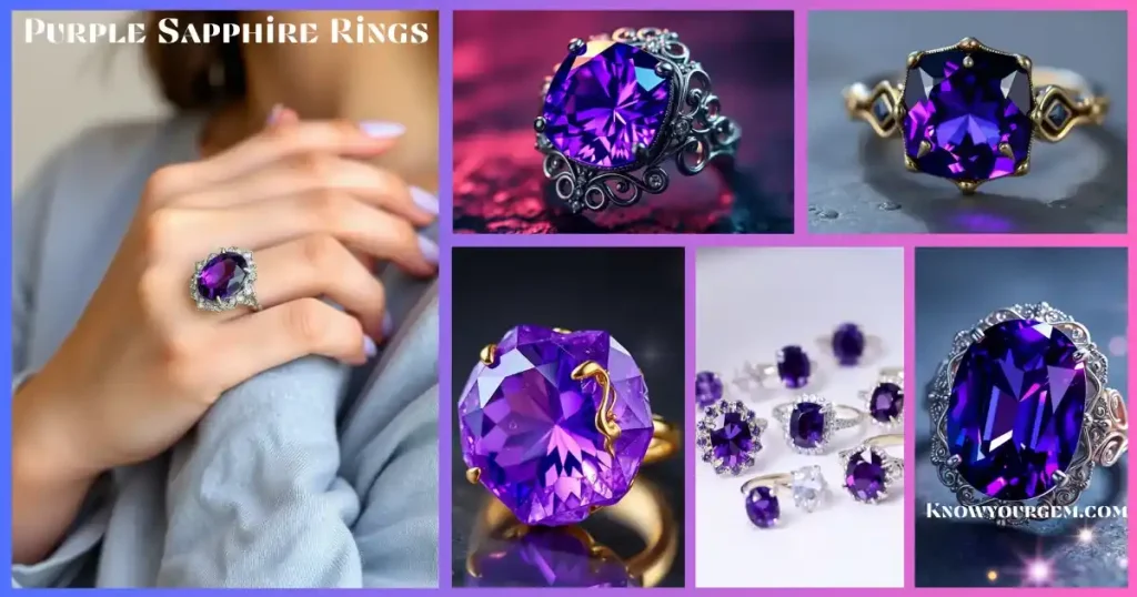 Purple sapphire rings, purple sapphire engagement rings, purple sapphire vintage rings, purple sapphire ring, purple sapphire halo rings, purple sapphire jewelry