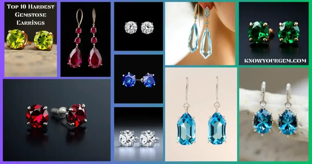 Hardest gemstones , Zircon earrings , natural diamond earrings, Aquamarine gemstone earrings, ruby stone earrings, moissanite earrings , sapphire stone earrings,
