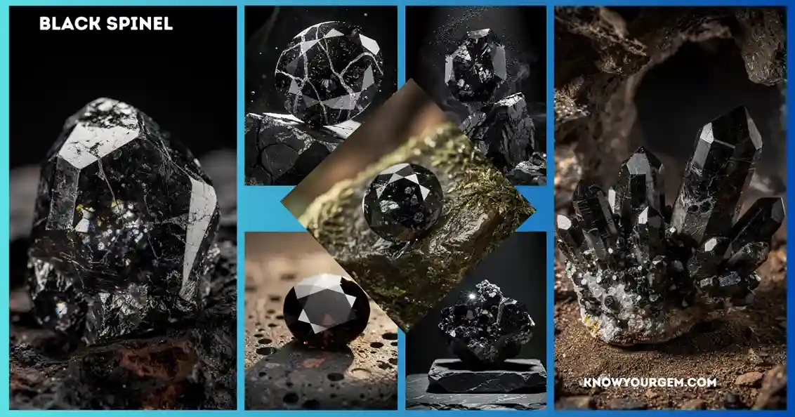 black spinel, black gemstones, natural spinel, black gems