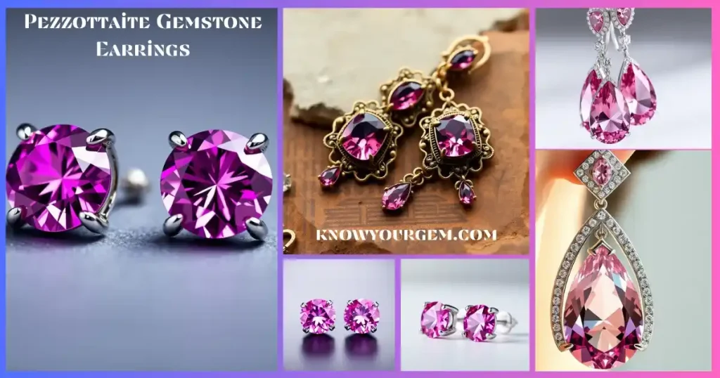 pezzottaite earrings, pezzottaite studs, pezzottaite hoop earrings, pezzottaite earring