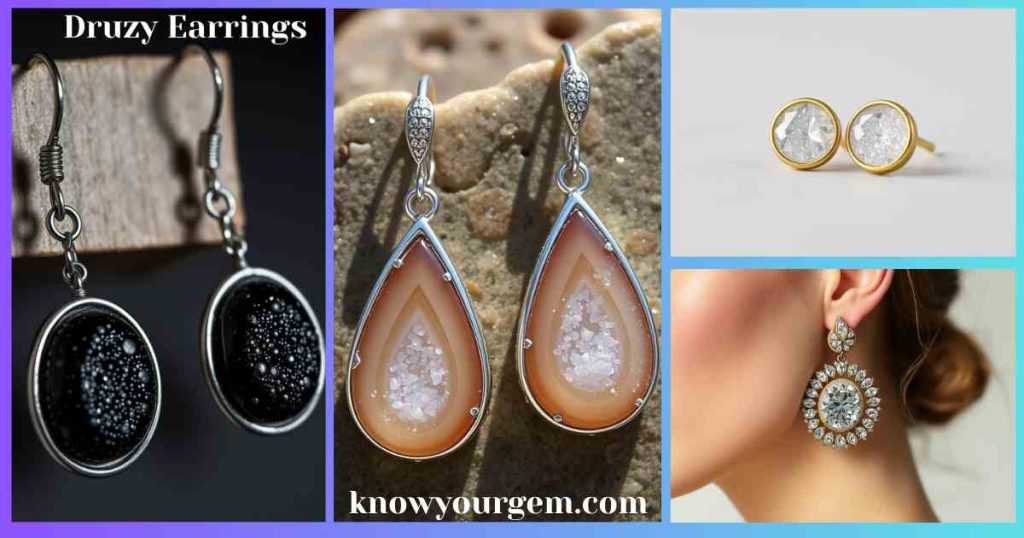 Druzy earrings, druzy studs, druzy hoop earrings