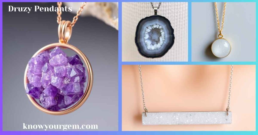 Druzy jewel, Druzy necklaces, Druzy necklace, Druzy pendants