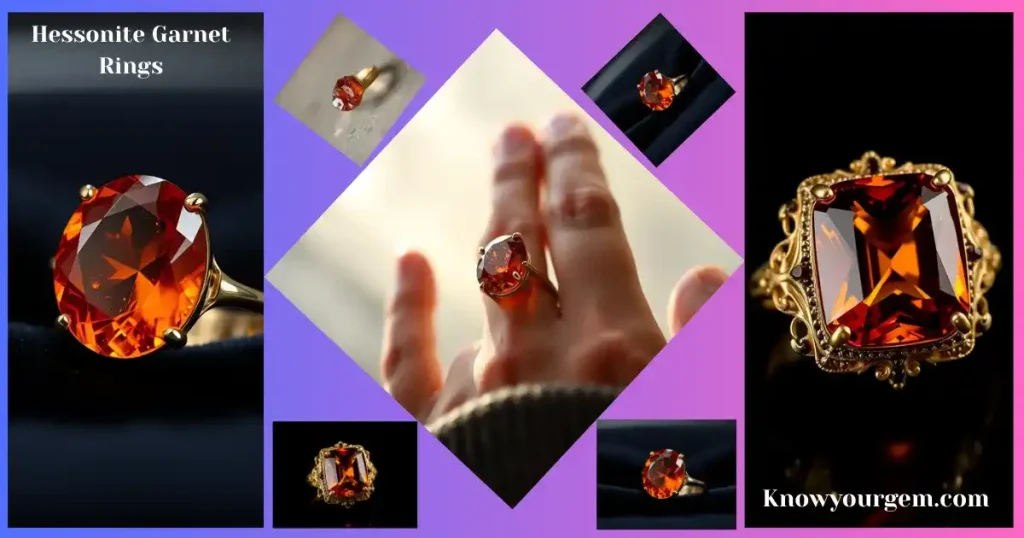Hessonite rings, hessonite garnet rings, garnet rings , garnet engagement, hessonite vintage rings