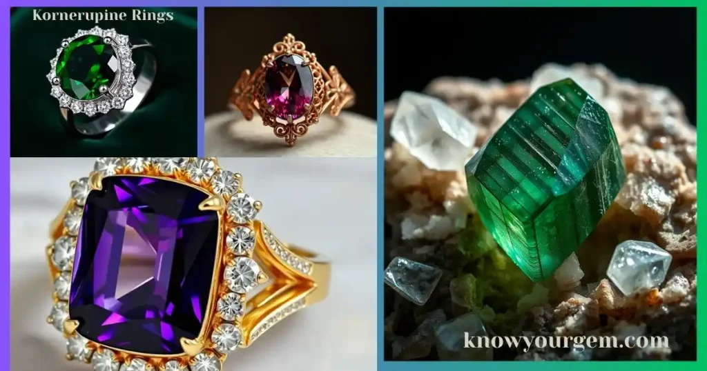 Kornerupine rings, Kornerupine engagement rings, Kornerupine vintage rings