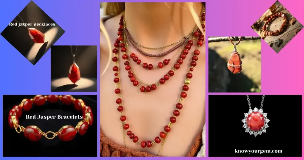red jasper necklaces, red jasper pendant, red jasper jewelry, red jasper bracelets,