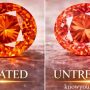 Treated vs untreated orange sapphire, papaya sapphire, sunset sapphire