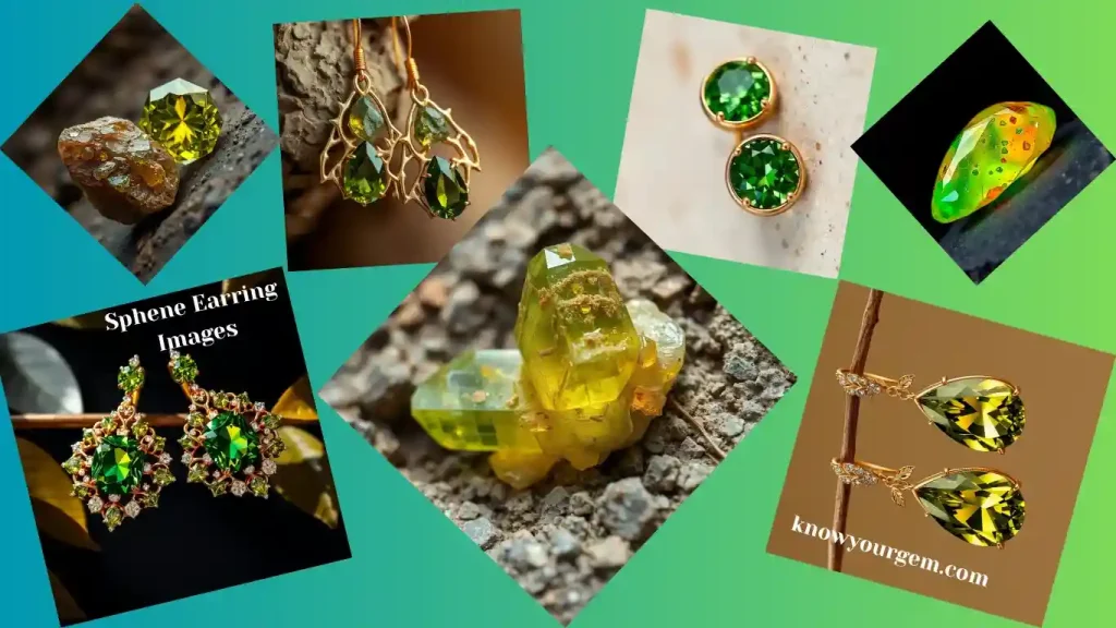  Sphene earrings, sphene studs, sphene hoop, sphene stone earrings