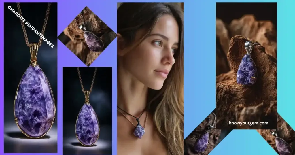 Charoite necklace images, charoite stone pendants