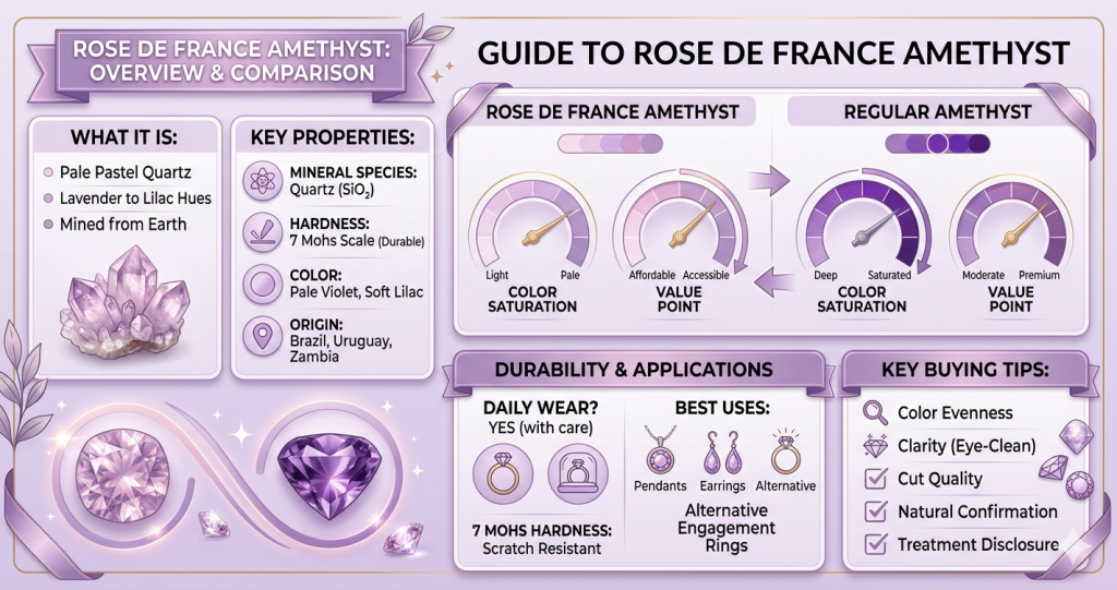 pie chart, Rose de France Amethyst