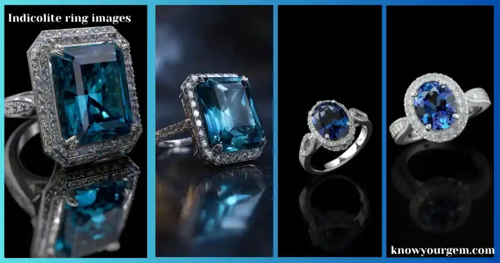 indicolite ring images, indicolite tourmaline, blue stone rings, blue engagement rings