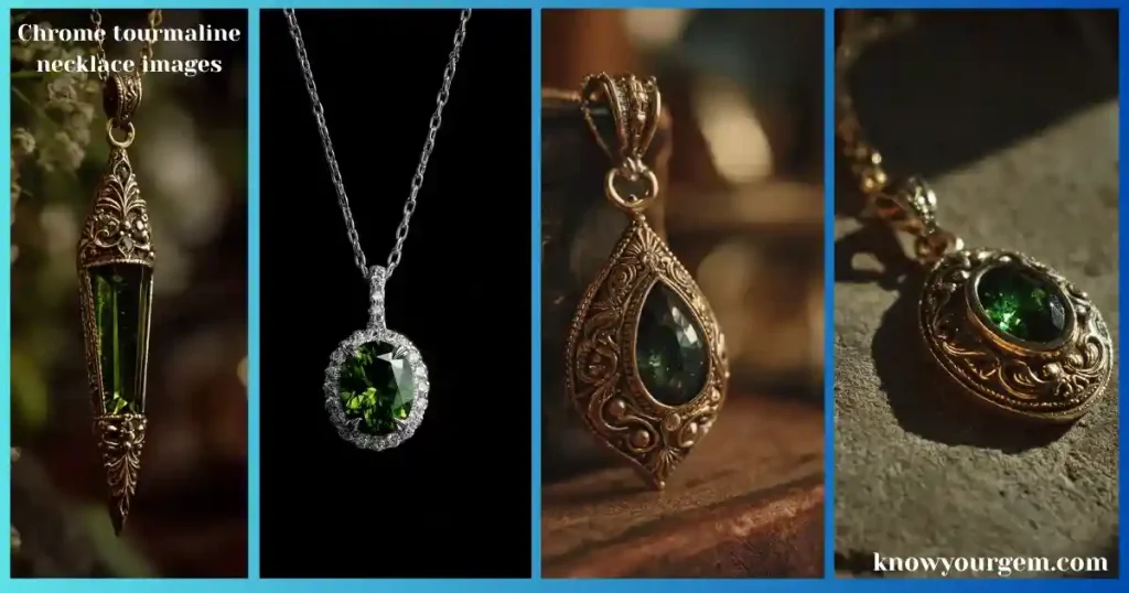 chrome tourmaline necklace images, chrome tourmaline necklaces, green tourmaline necklaces