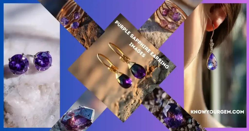 Purple sapphire earrings, purple sapphire studs, purple sapphire hoop earrings, purple sapphire, purple sapphire jewelry