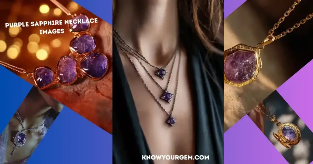 Purple sapphire necklaces, purple sapphire stone pendants purple sapphires
