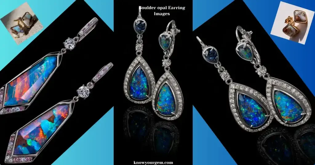 boulder opal earrings, opal earring images, opal earrings, opal studs