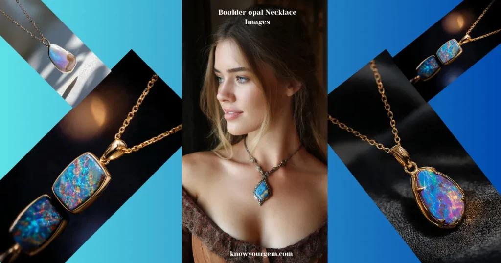 boulder opal necklaces, opal necklaces, boulder opal pendants, opal pendant images