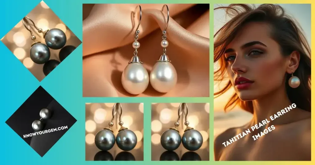 Tahitian pearl earring images, Tahitian pearl earrings, Tahitian earrings
