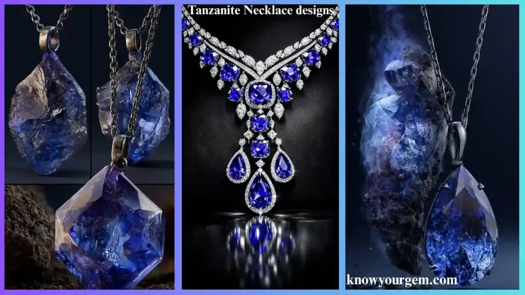 Tanzanite necklace designs #necklace setting# tanzanite necklace images