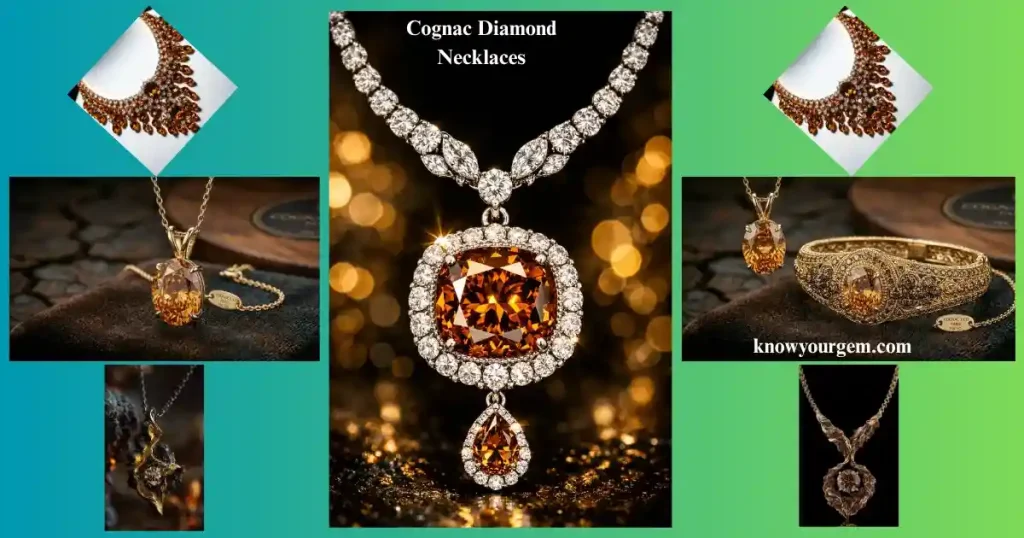 Cognac diamond jewelry #cognac diamond necklaces # fancy brown necklace # fancy brown diamond