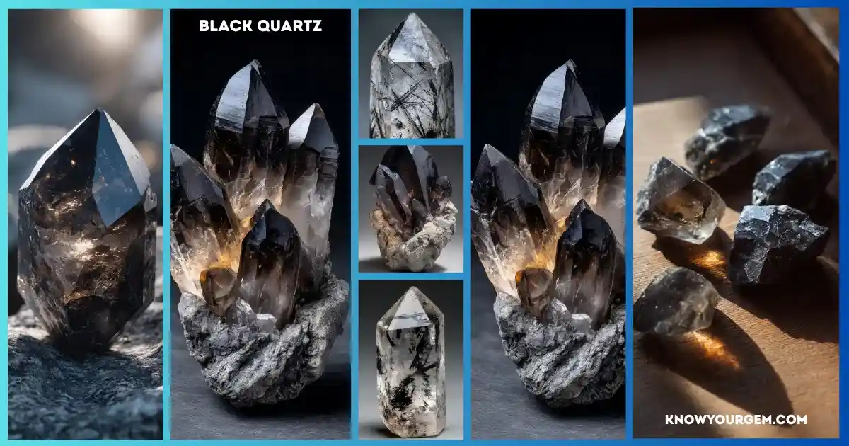 Black quartz images, black quartz gems, black tourmaline