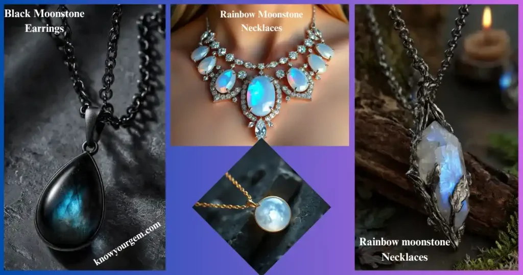 Black moonstone necklace #rainbow moonstone necklace # rainbow moonstone pendant #moonstone jewelry