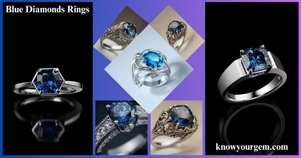 Blue diamond rings #blule gem ring #diamond engagement rings # blue diamonds ring