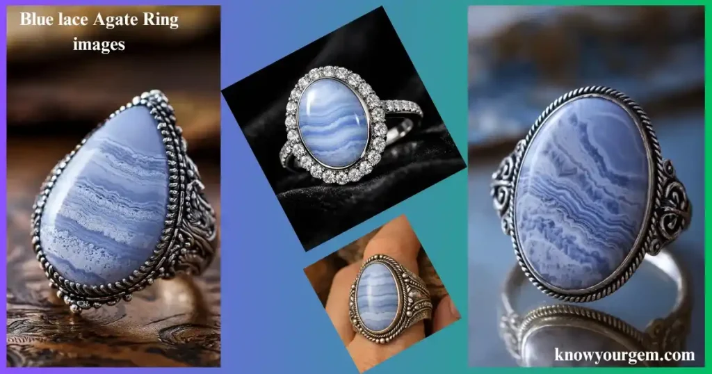 blue lace agate ring, blue agate engagement rings, blue agate men rings