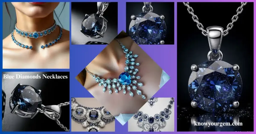 Blue diamond necklaces #diamond necklaces #statement necklaces #necklace set