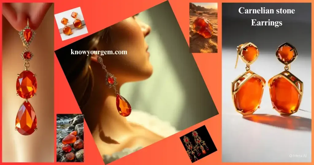 carnelian stone earrings, carnelian earrings, carnelian stones