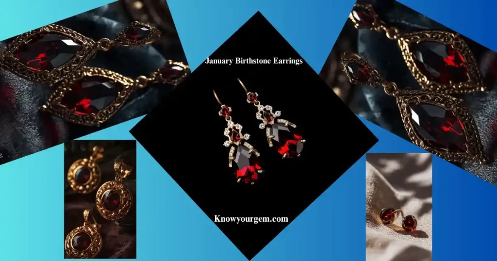 January birthstone #garnet earrings #garnet gem earring # garnet stud earrings
