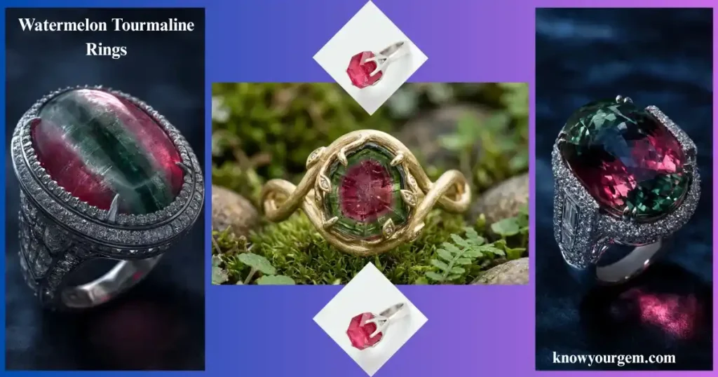 Watermelon tourmaline rings # vintage inspired rings #tourmaline engagement rings #tourmaline rings # tourmaline wedding rings