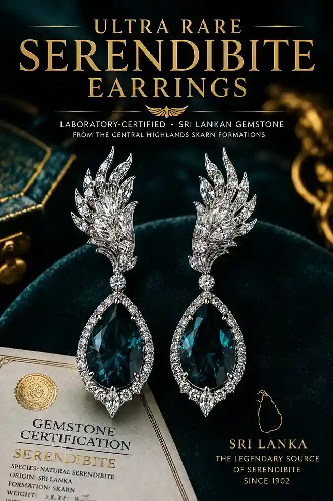 Serendibite wedding and engagement earrings, drop earrings