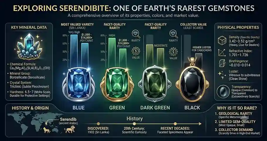 Serendibite stats