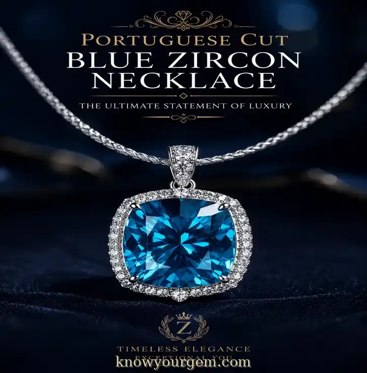 blue zircon necklace, blue zircon pendant, blue zircon statement necklace, blue zircon weeding necklace