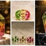 Four different shapes of zultanite are showcasing the color changing beauty of the stone