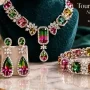 The image showcases mining, tourmaline stones, crafting them, cutting them and making tourmaline jewelry through modern technology