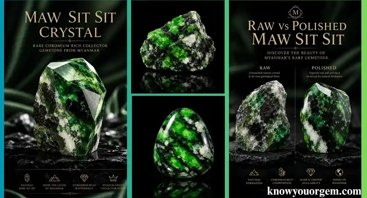 Maw Sit Sit a rarest green gemstone has 6-7 Mohs