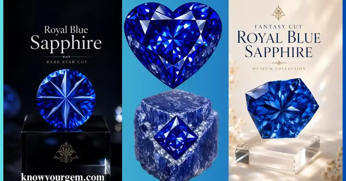 Different shapes of royal blue sapphires showcasing their wonderful striking blue hue