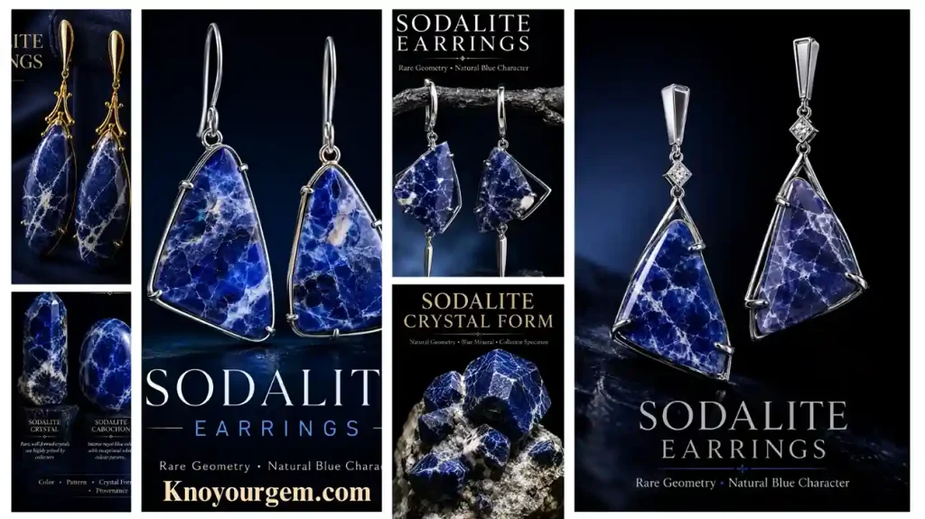 Sodalite earrings, sodalite drop earrings, sodalite hoop earrings, sodalite jewelry